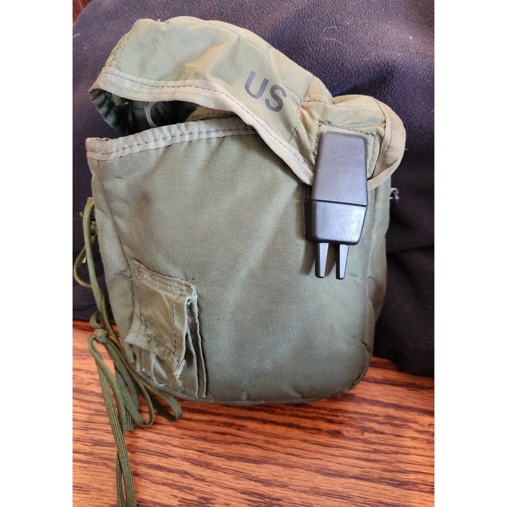 Vintage Military Army Water Bottle Canteen w/ Bottle‎ Cover Pouch